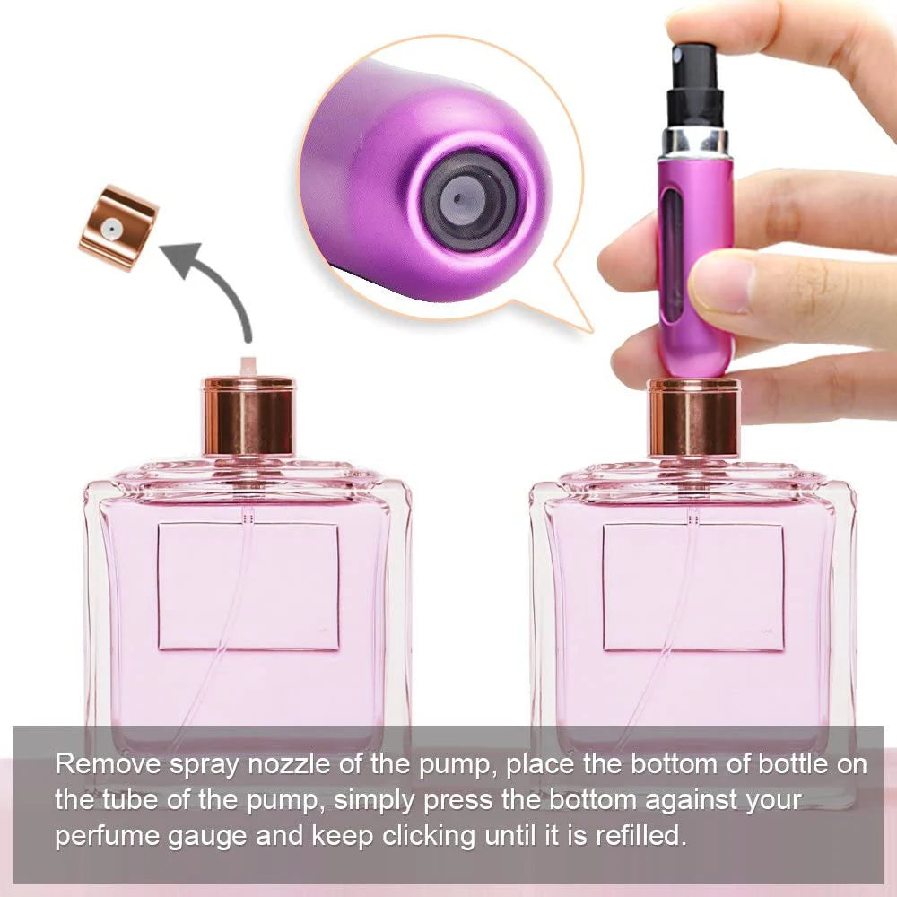 5Ml/8Ml Perfume Spray Bottle Mini Portable Refillable Aluminum Atomizer Bottle 5Ml Container Perfume Refill Bottle Travel